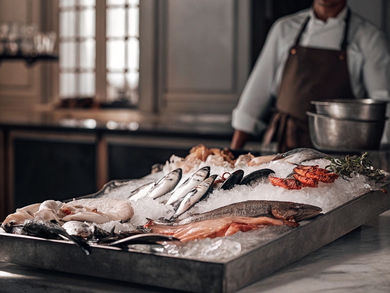 Pesce fresco e frutti di mare tipici della cucina di Ostia
